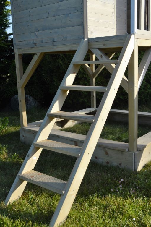 MARIMEX Dětský dřevěný domeček se skluzavkou, 280x242x197 cm